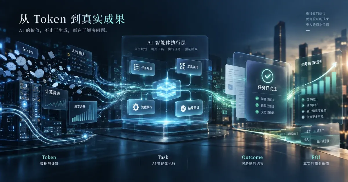 OpenAI Outcome-Based Pricing 中文封面：AI Agent 从 Token 与算力消耗走向 Task、Verified Outcome 和 ROI 的价值链