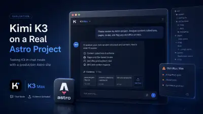 Kimi K3 Max analyzing cross-file Astro code, Content Collections, and legacy URL risks - XBSTACK