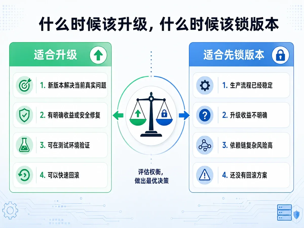 什么时候该升级、什么时候更适合先锁版本