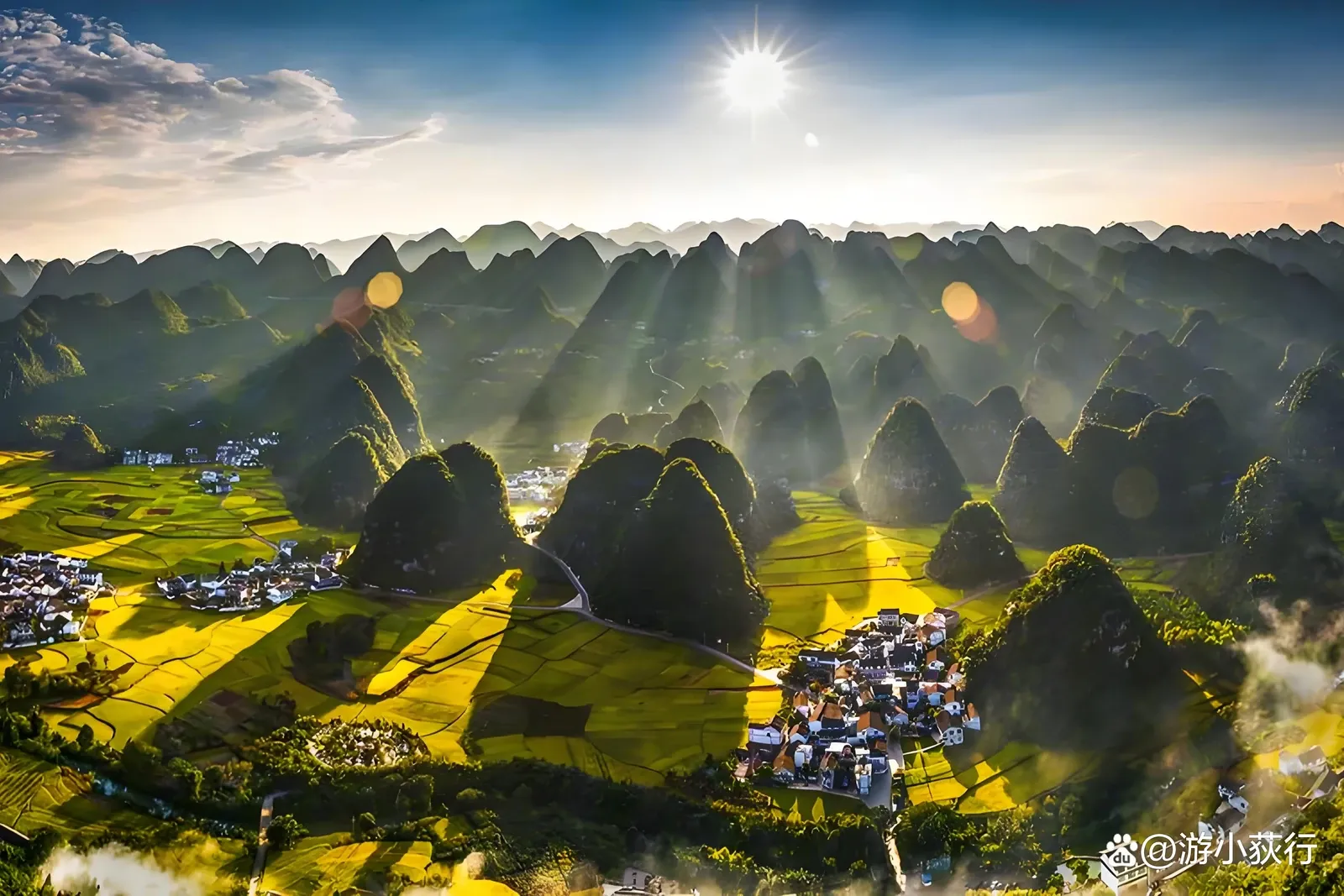 Karst peaks and farmland in Wanfenglin, Xingyi