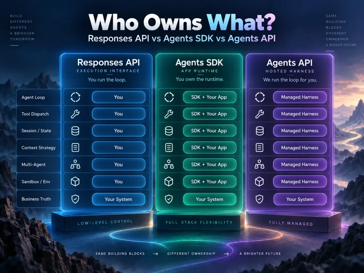 Responses API、Agents SDK 与 Agents API 在 Agent Loop、状态、Sandbox 与业务事实上的控制权矩阵