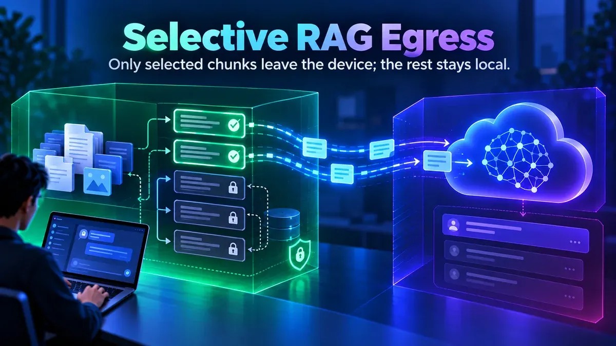 Local RAG evidence selection with only approved passages sent to a cloud model