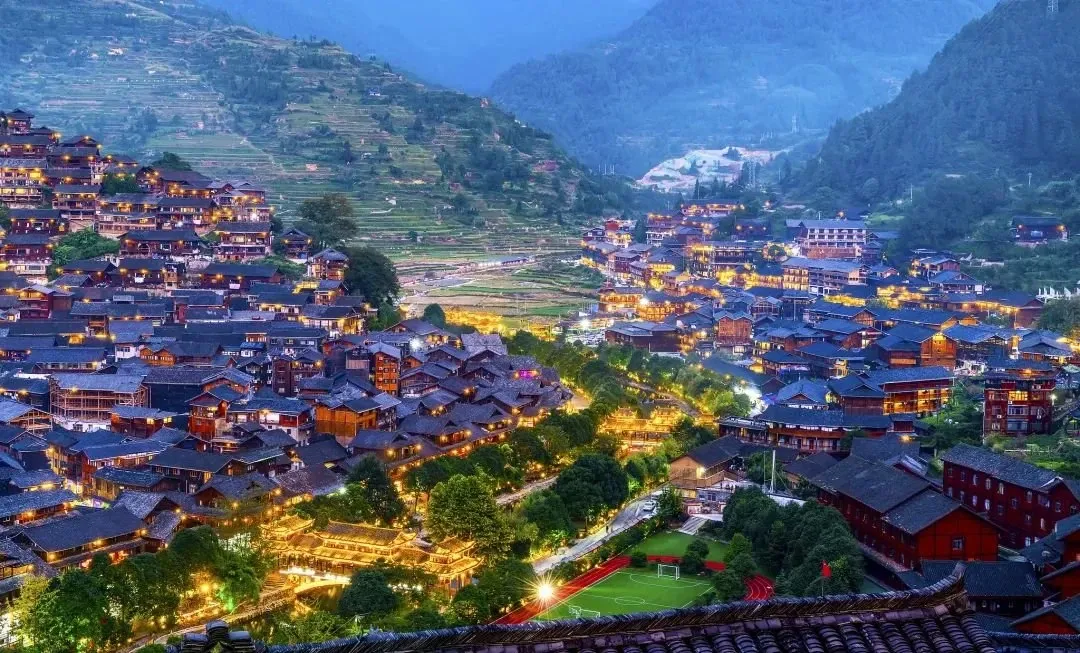 Xijiang Miao Village built along the hillside