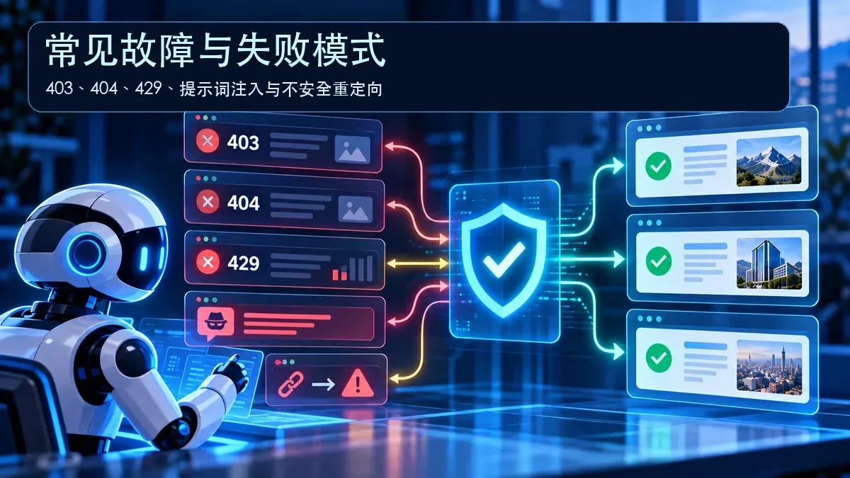 网页抓取常见故障：403、404、429、提示词注入及恶意重定向