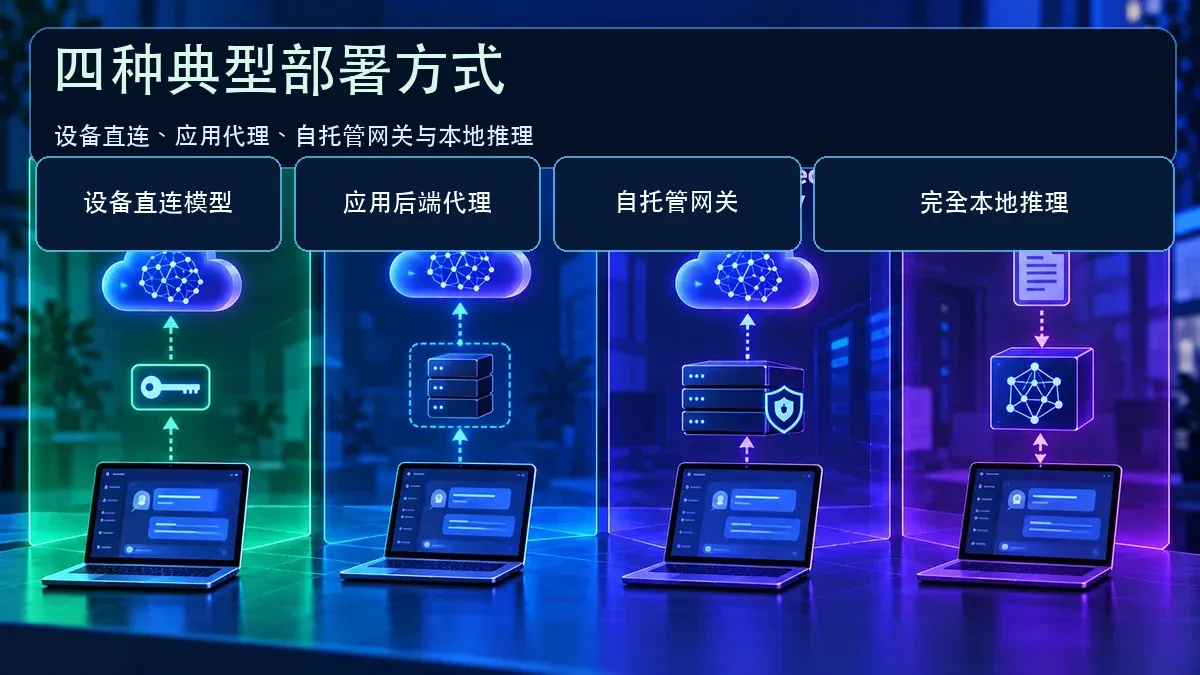 BYOK 四种部署模式:设备直连、应用代理、自托管网关、完全本地推理