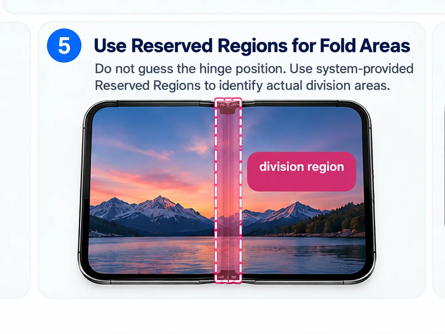 Using a system-provided division Reserved Region instead of guessing the hinge position