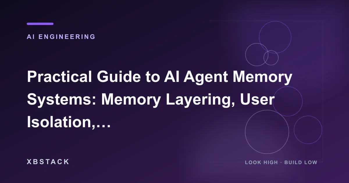 Practical Guide to AI Agent Memory Systems: Memory Layering, User Isolation, Forgetting Mechanisms, and Long-Term State Management: AI ENGINEERING article cover