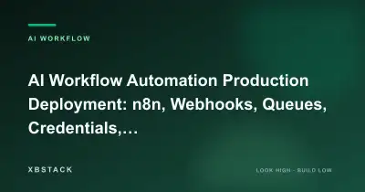 AI Workflow Automation Production Deployment: n8n, Webhooks, Queues, Credentials, Security, and Cost Monitoring: AI WORKFLOW article cover - XBSTACK