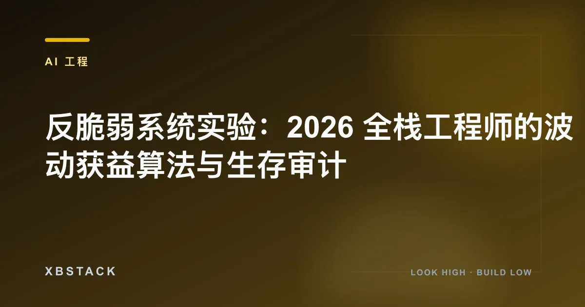 反脆弱系统实验：2026 全栈工程师的波动获益算法与生存审计：AI 工程文章封面 - XBSTACK