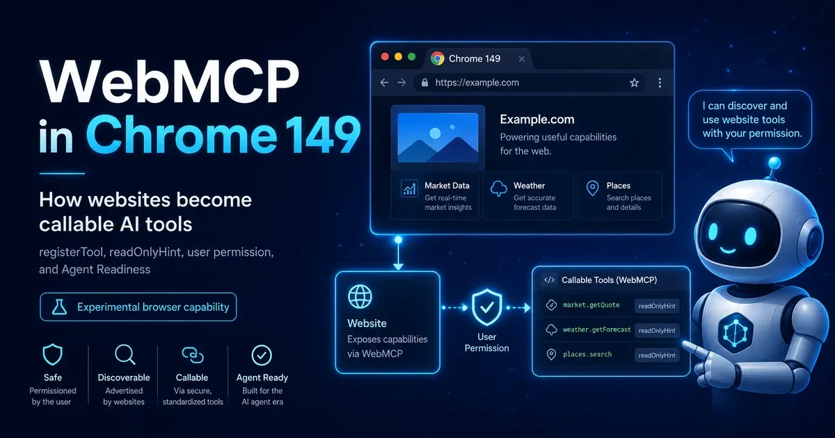 WebMCP on Chrome 149 with forms, tool schemas, and registerTool