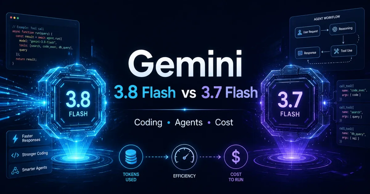 Gemini 3.8 Flash versus 3.7 Flash for coding, agents, pricing and per-task token cost