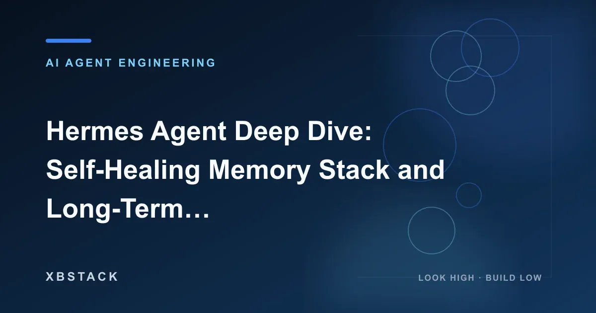 Hermes Agent Deep Dive: Self-Healing Memory Stack and Long-Term Consistency Architecture: AI AGENT ENGINEERING article cover - XBSTACK