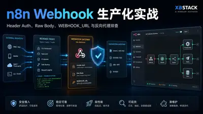 n8n Webhook 生产化实战：Header Auth、Raw Body、WEBHOOK_URL 与反向代理排查 - XBSTACK
