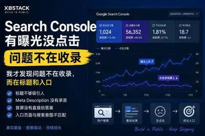 XBSTACK Search Console 有曝光没点击复盘封面，展示曝光上升但点击没有跟上的 CTR 优化问题 - XBSTACK