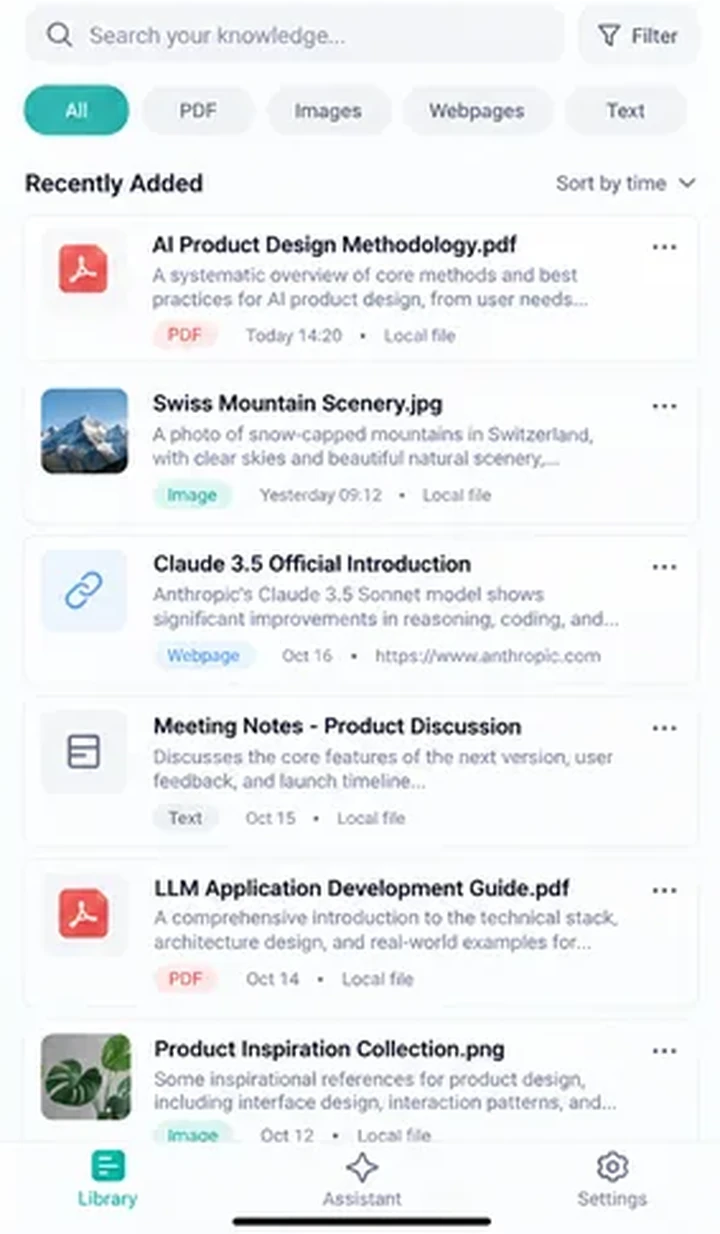 Recalia library interface