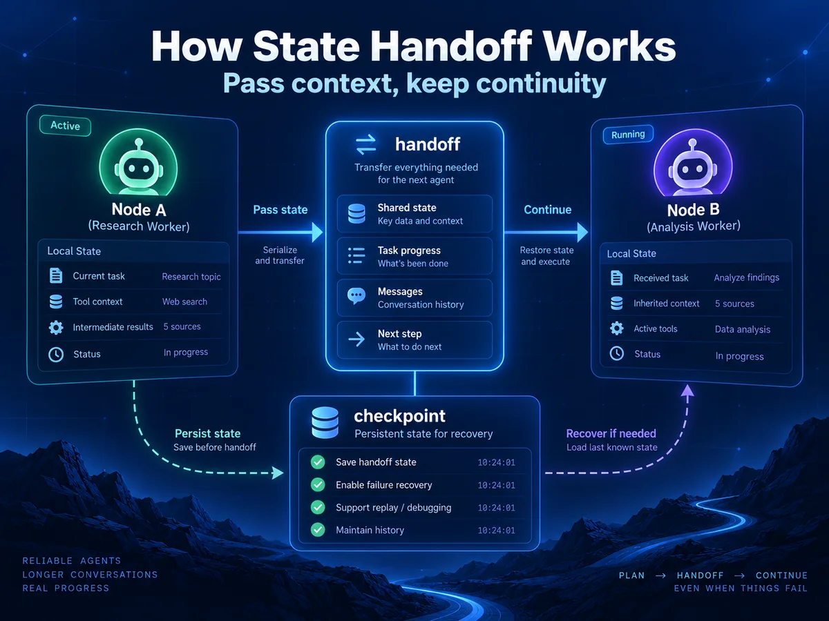How LangGraph state handoff preserves context and continuity